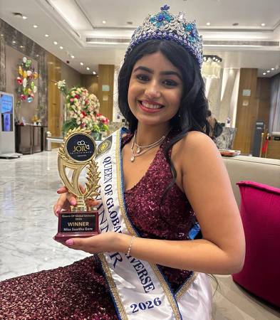 Saartha Sameer Gore  Winner Of Queen Of Global Universe 2026  At International Crowning  2026 Presented By Joill Entertainments