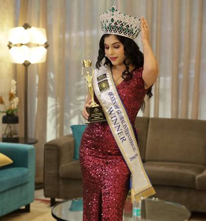 Vaishnavi Chalke The Winner Of Queen Of Global International 2026 At International Crowning  2026 Held At Raddison Hotel Mumbai, The Pageant Presented By Joill Entertainments