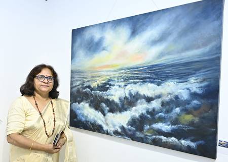 “From The Visible To The Invisible” An Exhibition Of Paintings By  Annpurna Shukla In Jehangir Art Gallery